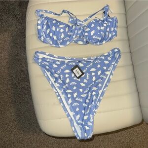 Blue and White Women’s Swim Set